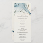 Abstrait Chic Blue Gold Beachy Wedding Programme (Devant / Derrière)