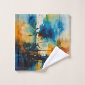 Abstrait cinématographique moderne |"Bleu et orang (Gant de toilette)