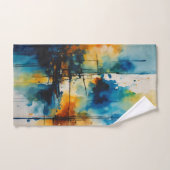 Abstrait cinématographique moderne |"Bleu et orang (Serviette à main)