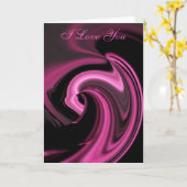 Abstrait Coeur rose Je T'AIME Carte (Fleur jaune)