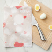 Abstrait Coeurs colorés Motif Serviette de cuisine (Quart Plié)