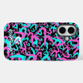 Abstrait Coeurs iPhone 16 Coque (Verso (horizontal))