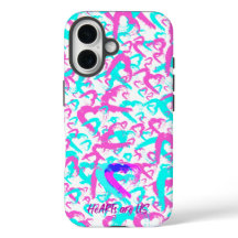 Abstrait Coeurs iPhone 16 Coque