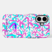 Abstrait Coeurs iPhone 16 Coque (Verso (horizontal))