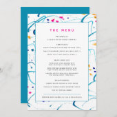 Abstrait coloré tropical événement menu personnali (Devant / Derrière)