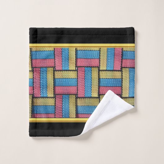 Abstrait contemporain dans le tissage en osier mul (Gant de toilette)