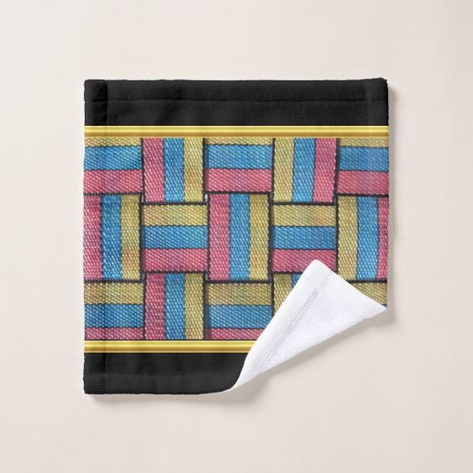 Abstrait contemporain dans le tissage en osier mul (Gant de toilette)