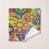 Abstrait contemporain en monogramme multicolore (Gant de toilette)
