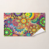 Abstrait contemporain en monogramme multicolore (Serviette à main)