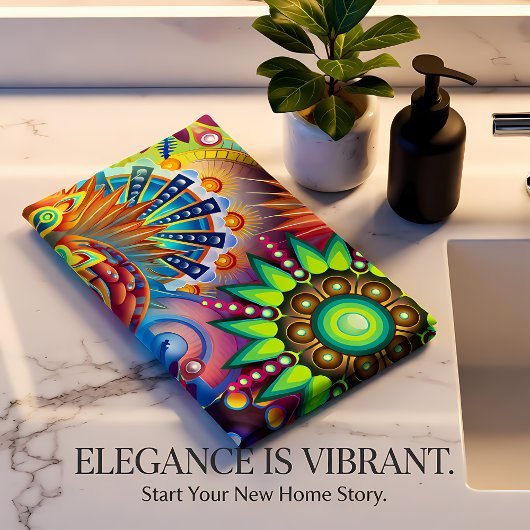 Abstrait contemporain en monogramme multicolore