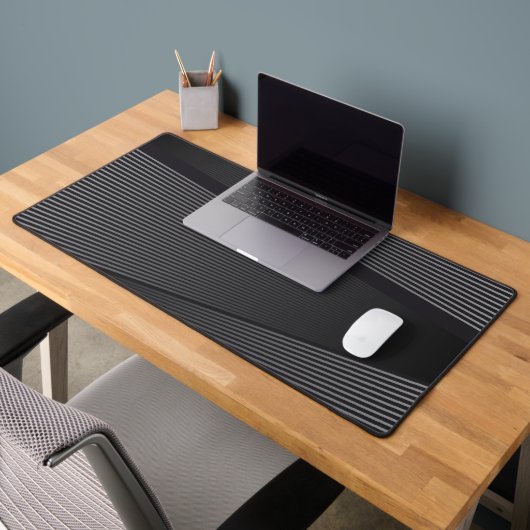 Abstrait contemporain noir et argent (Bureau 2)