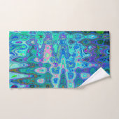 Abstrait couleur bleu vague Mosaïque rétro (Serviette à main)