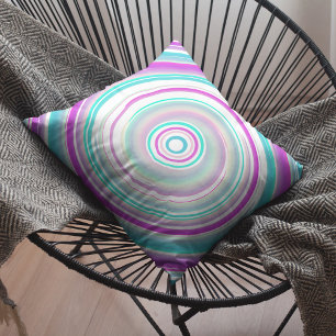 Abstrait Coussin Turquoise en coton spiral