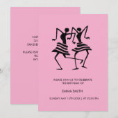 Abstrait, Danseurs de fête Invitation d'anniversai (Devant / Derrière)