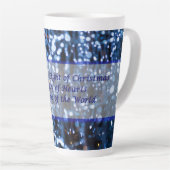 Abstrait De Lumières Bleues Texte Latte Mug (Angle droit)