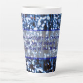 Abstrait De Lumières Bleues Texte Latte Mug (Devant)