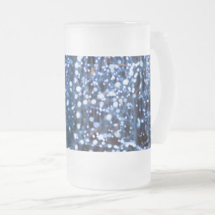 Abstrait De Lumières Bleues Verre Frosted Beer Mug