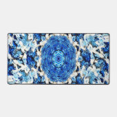 Abstrait de mandala noir blanc bleu (Recto)