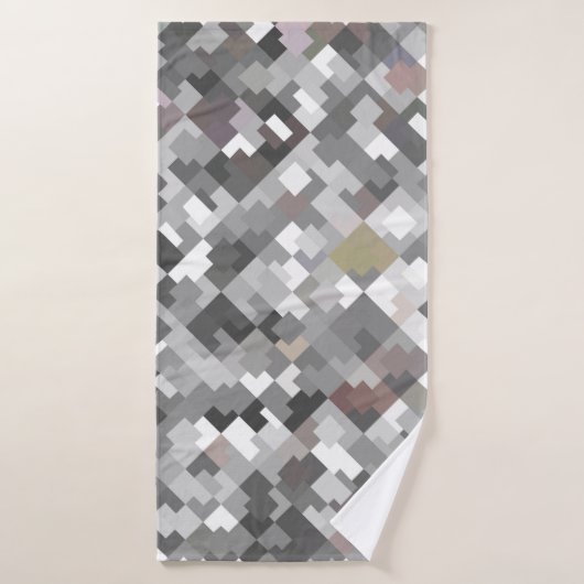 Abstrait en mosaïque gris clair sans couture PA a (Serviette de bain)