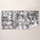 Abstrait en mosaïque gris clair sans couture PA a (Serviette de bain)
