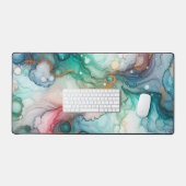 Abstrait en rose, sarcelle, bleu et or (Clavier et souris)