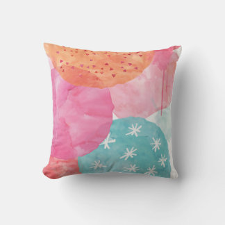 Abstrait Enfants Coussin rose, bleu, orange