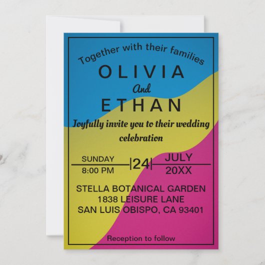 Abstrait Faire-part de mariage de couleur (Devant)