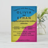 Abstrait Faire-part de mariage de couleur (Debout devant)