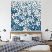 Abstrait Fleur Bleu Dense Art Mural (Insitu(Chambre))