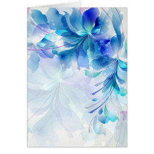 Abstrait Floral Arrière - plan Bleu Et Blanc