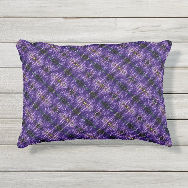 Abstrait Floral Art Purple Outdoor Accent Coussin (Devant)