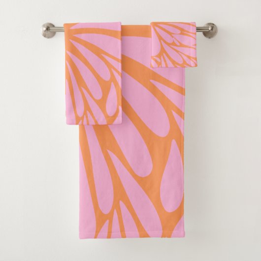 Abstrait floral éclat motif pastel orange & rose (En situation)