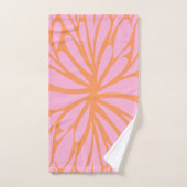 Abstrait floral éclat motif pastel orange & rose (Serviette à main)