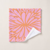 Abstrait floral éclat motif pastel orange & rose (Gant de toilette)