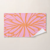 Abstrait floral éclat motif pastel orange & rose (Serviette à main)