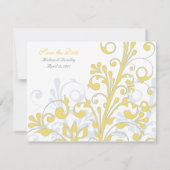 Abstrait Floral Enregistrer la carte Date (Dos)