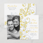 Abstrait Floral Enregistrer la carte Date (Devant / Derrière)