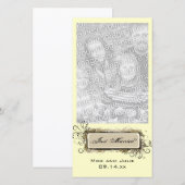 Abstrait Floral juste marié Carte photo (Devant / Derrière)