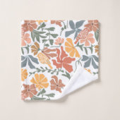 Abstrait Floral & Oiseaux Mi-siècle Motif moderne (Gant de toilette)