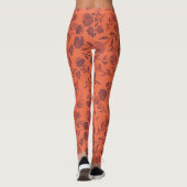 Abstrait Floral Orange Purple Leggings Chic (Dos)