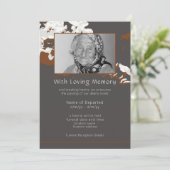 Abstrait Floral Personnalisé Funeral Faire-part (Debout devant)