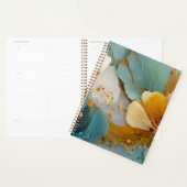 Abstrait Fluide Moderne Teal Or Bulles & Veines (Devant avec enveloppe)