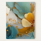 Abstrait Fluide Moderne Teal Or Bulles & Veines (Dos)