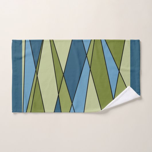 Abstrait formes géométriques modernes triangles bl (Serviette à main)