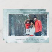 Abstrait Frost moderne Carte photo de vacances (Devant / Derrière)