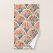 abstrait géométrique moderne Corail et Bleu (Serviette à main)