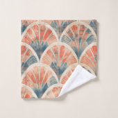 abstrait géométrique moderne Corail et Bleu (Gant de toilette)