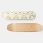 Abstrait géométrique, skateboard blanc et or (Horz)