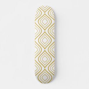 Abstrait géométrique, skateboard blanc et or