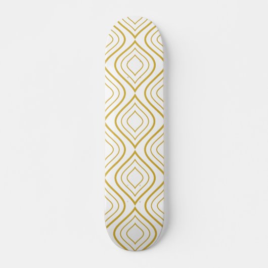 Abstrait géométrique, skateboard blanc et or (Devant)